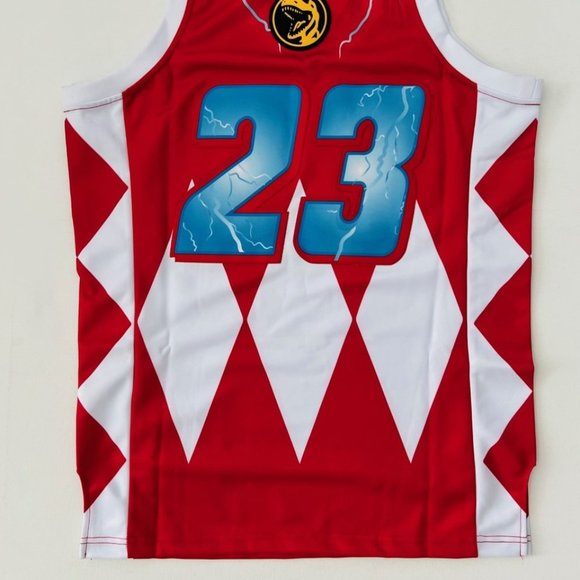 Power Rangers Mighty  Morphin Headgear Classics Embroidered Basketball Jersey 23 - Picture 5 of 5